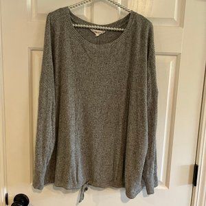 Pink Rose Ladies Long Sleeve Drawstring Waist Ribbed Knit Sweater Plus Size 1X